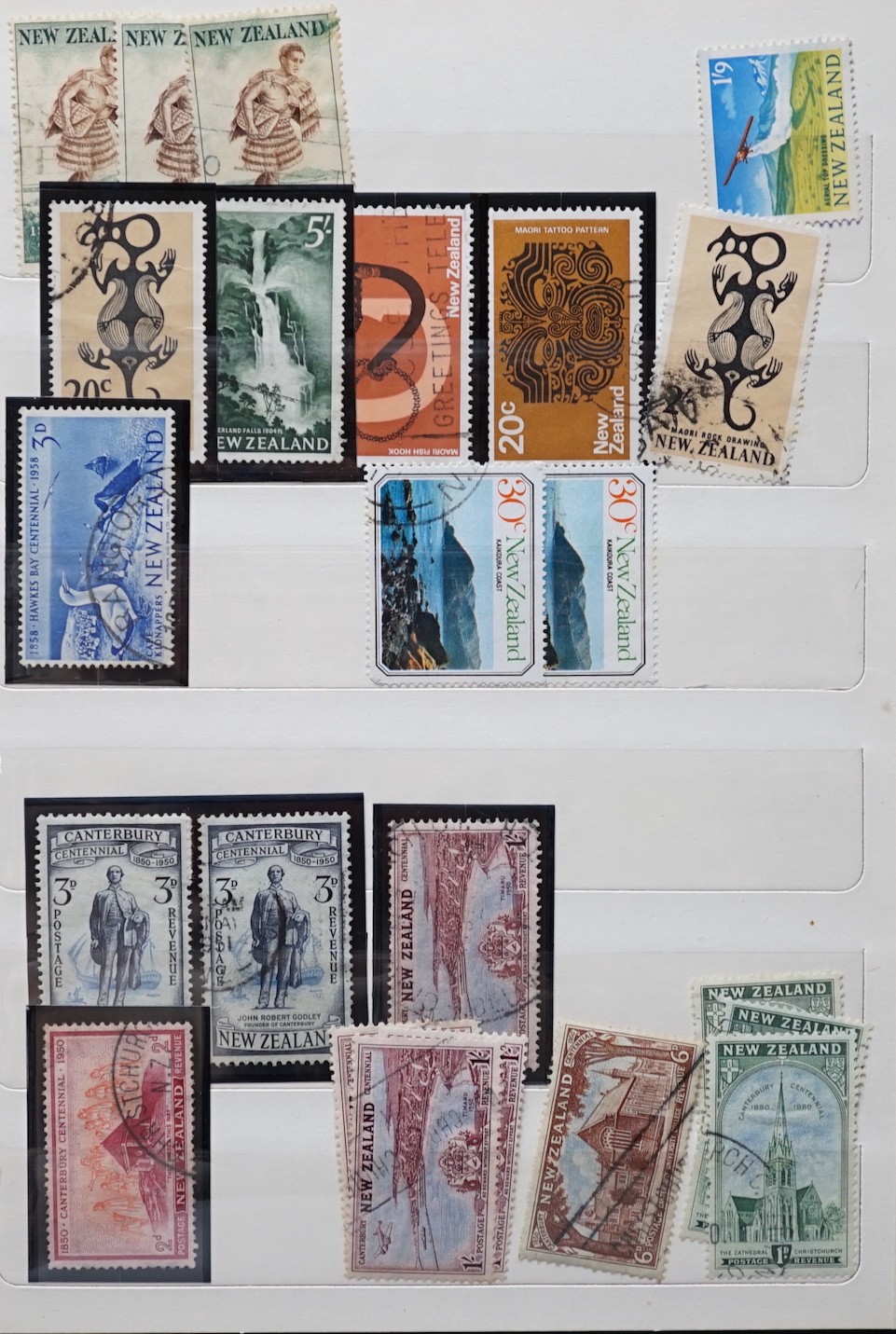 A stamp collection in three albums, mainly New Zealand